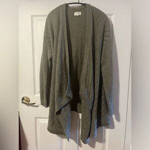 Lou & Gray Pointelle Wool Alpaca Blend Waterfall Cardigan